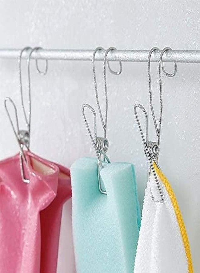 Iktu Stainless Steel Ordinary Note Pad Hook Clip Student Stationery Supplies Hanger Balcony Quilt Laundry Windproof Hanging Clamp Towel Holder (6 Pieces) - Image 3